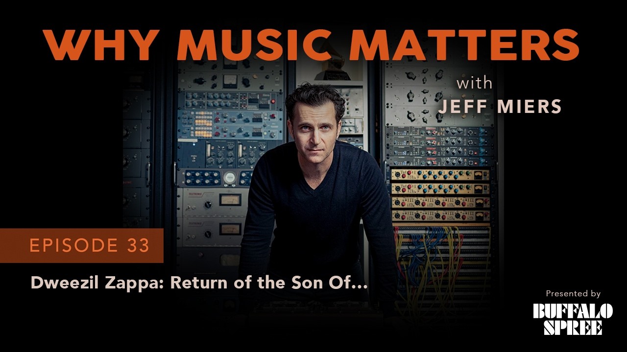 Man seated in front of audio equipment with the text “WHY MUSIC MATTERS” and episode details.